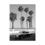 Pontiac GTO Coastal Vintage Wall Art Poster – Palm Tree Seaside Photograph