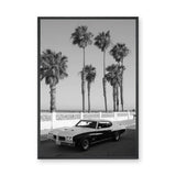 Pontiac GTO Coastal Vintage Wall Art Poster – Palm Tree Seaside Photograph