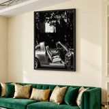 Porsche 911 Targa Vintage Wall Art Print – Black and White Street Photo