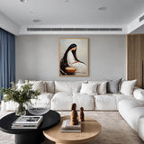 Portrait Boho Wall Decor – Seated Woman With Long Black Hair