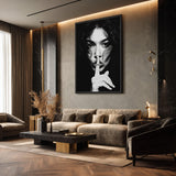 Portrait Modern Wall Decor – Black and White No Silence Woman Print