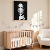 Portrait Modern Wall Decor – Black and White No Silence Woman Print