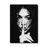 Portrait Modern Wall Decor – Black and White No Silence Woman Print