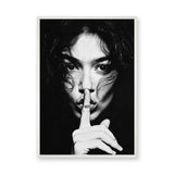 Portrait Modern Wall Decor – Black and White No Silence Woman Print
