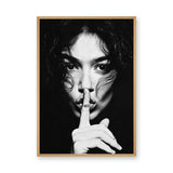 Portrait Modern Wall Decor – Black and White No Silence Woman Print