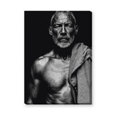 Portrait Photography Modern Minimalist Wall Art Print – Black-and-White Bearded Man