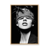 Portrait Photography Modern Wall Art Poster – Black and White Blindfolded Woman