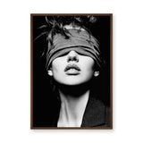 Portrait Photography Modern Wall Art Poster – Black and White Blindfolded Woman