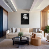 Portrait Photography Modern Wall Art Poster – Black and White Bubble Gum Woman