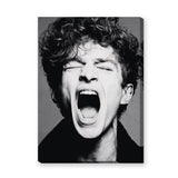 Portrait Photography Modern Wall Art Poster – Black and White Screaming Close-Up