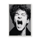 Portrait Photography Modern Wall Art Poster – Black and White Screaming Close-Up