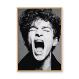 Portrait Photography Modern Wall Art Poster – Black and White Screaming Close-Up