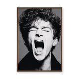 Portrait Photography Modern Wall Art Poster – Black and White Screaming Close-Up