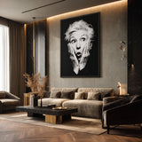 Portrait Photography Modern Wall Art Poster – Black and White Surprised Face
