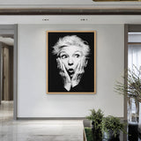 Portrait Photography Modern Wall Art Poster – Black and White Surprised Face