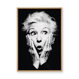 Portrait Photography Modern Wall Art Poster – Black and White Surprised Face
