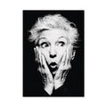 Portrait Photography Modern Wall Art Poster – Black and White Surprised Face