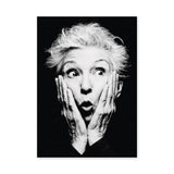 Portrait Photography Modern Wall Art Poster – Black and White Surprised Face