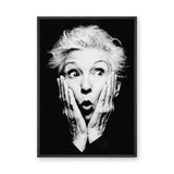 Portrait Photography Modern Wall Art Poster – Black and White Surprised Face