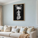 Portrait Photography Modern Wall Decor – Black and White Praying Man