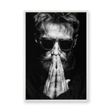 Portrait Photography Modern Wall Decor – Black and White Praying Man