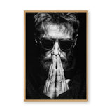 Portrait Photography Modern Wall Decor – Black and White Praying Man