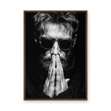 Portrait Photography Modern Wall Decor – Black and White Praying Man