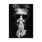 Portrait Photography Modern Wall Decor – Black and White Praying Man