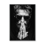 Portrait Photography Modern Wall Decor – Black and White Praying Man