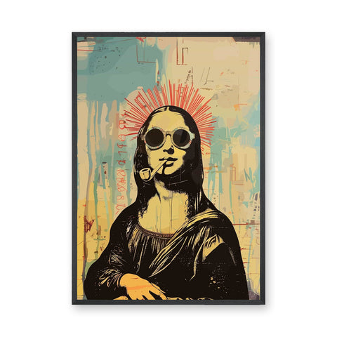 Portrait Pop Art Wall Decor – Mona Lisa With Sunglasses and Pipe