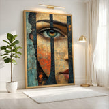 Portrait Surreal Abstract Wall Art Poster – Textured Fragmented Eye Close-Up