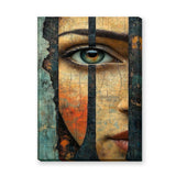 Portrait Surreal Abstract Wall Art Poster – Textured Fragmented Eye Close-Up