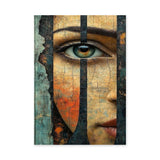 Portrait Surreal Abstract Wall Art Poster – Textured Fragmented Eye Close-Up