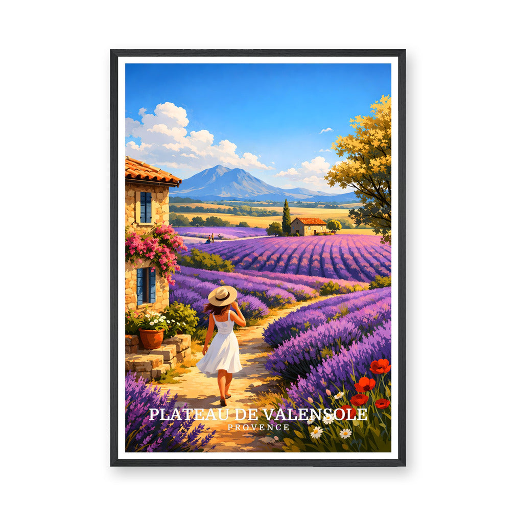 Provence Lavender Fields Vintage Wall Art Poster – Plateau de Valensole Print