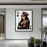 Queen of Spades Portrait Modern Pop Art Wall Art Print – Crowned Card Queen