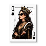 Queen of Spades Portrait Modern Pop Art Wall Art Print – Crowned Card Queen