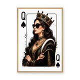 Queen of Spades Portrait Modern Pop Art Wall Art Print – Crowned Card Queen