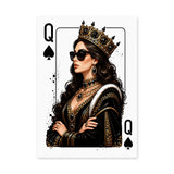 Queen of Spades Portrait Modern Pop Art Wall Art Print – Crowned Card Queen