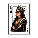 Queen of Spades Portrait Modern Pop Art Wall Art Print – Crowned Card Queen