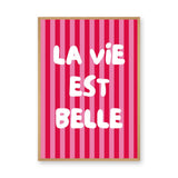 Quote Typography Wall Decor – Pink French Saying in Retro Pop Style