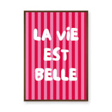 Quote Typography Wall Decor – Pink French Saying in Retro Pop Style