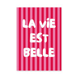 Quote Typography Wall Decor – Pink French Saying in Retro Pop Style