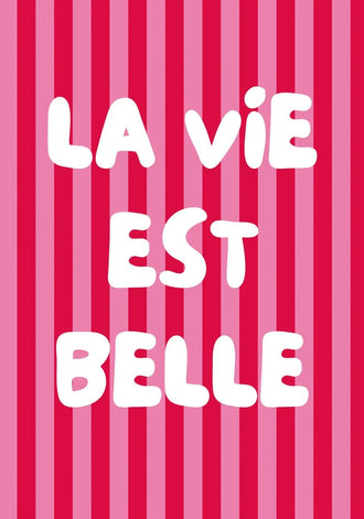 Quote Typography Wall Decor – Pink French Saying in Retro Pop Style