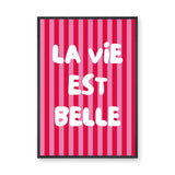 Quote Typography Wall Decor – Pink French Saying in Retro Pop Style