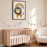 Rainbow Lion Kids Nursery Wall Art Print – Cute Boho Animal Print