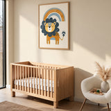 Rainbow Lion Kids Nursery Wall Art Print – Cute Boho Animal Print
