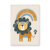 Rainbow Lion Kids Nursery Wall Art Print – Cute Boho Animal Print