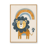 Rainbow Lion Kids Nursery Wall Art Print – Cute Boho Animal Print