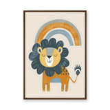 Rainbow Lion Kids Nursery Wall Art Print – Cute Boho Animal Print