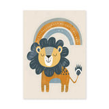 Rainbow Lion Kids Nursery Wall Art Print – Cute Boho Animal Print